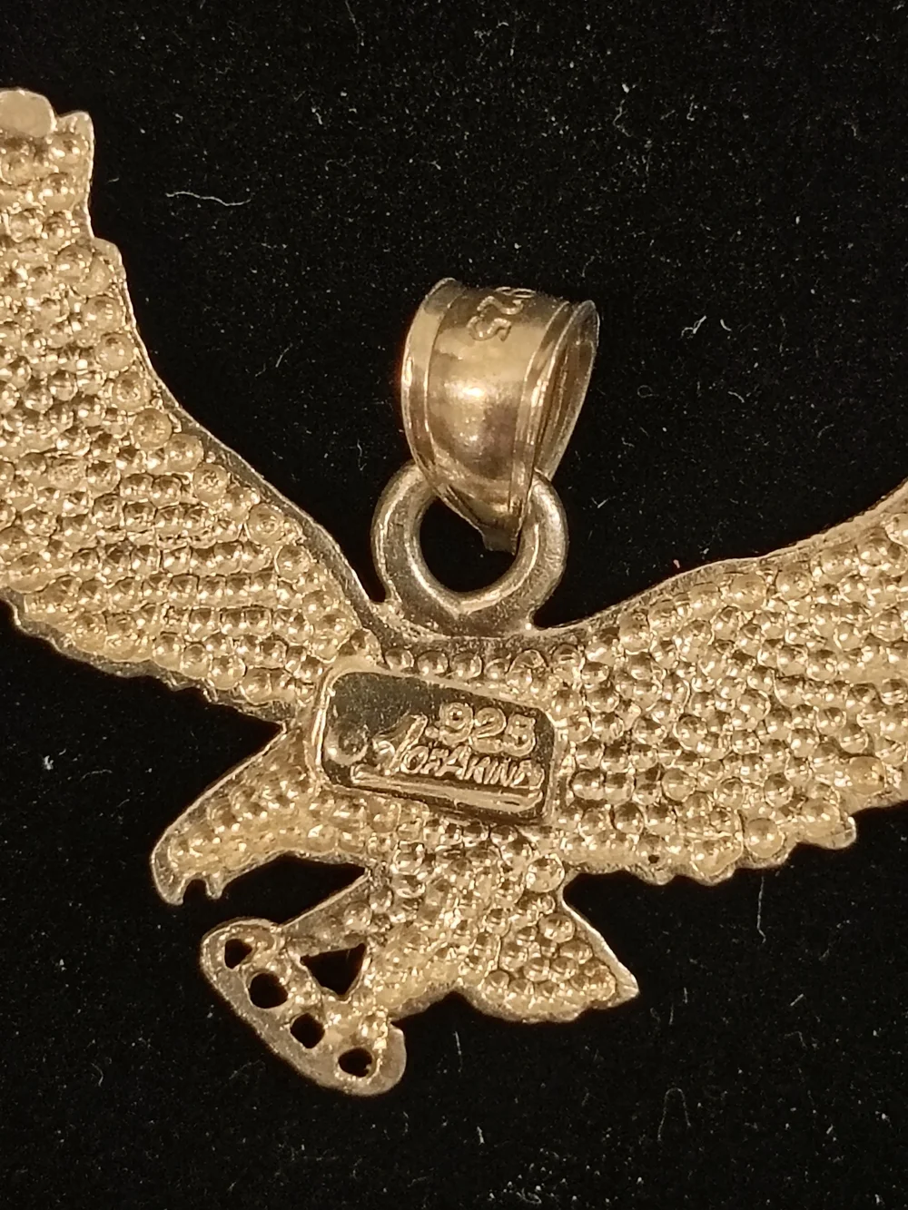 Vintage 925 Sterling Silver Eagle Pendant Necklace Charm – Detailed Flying Eagle